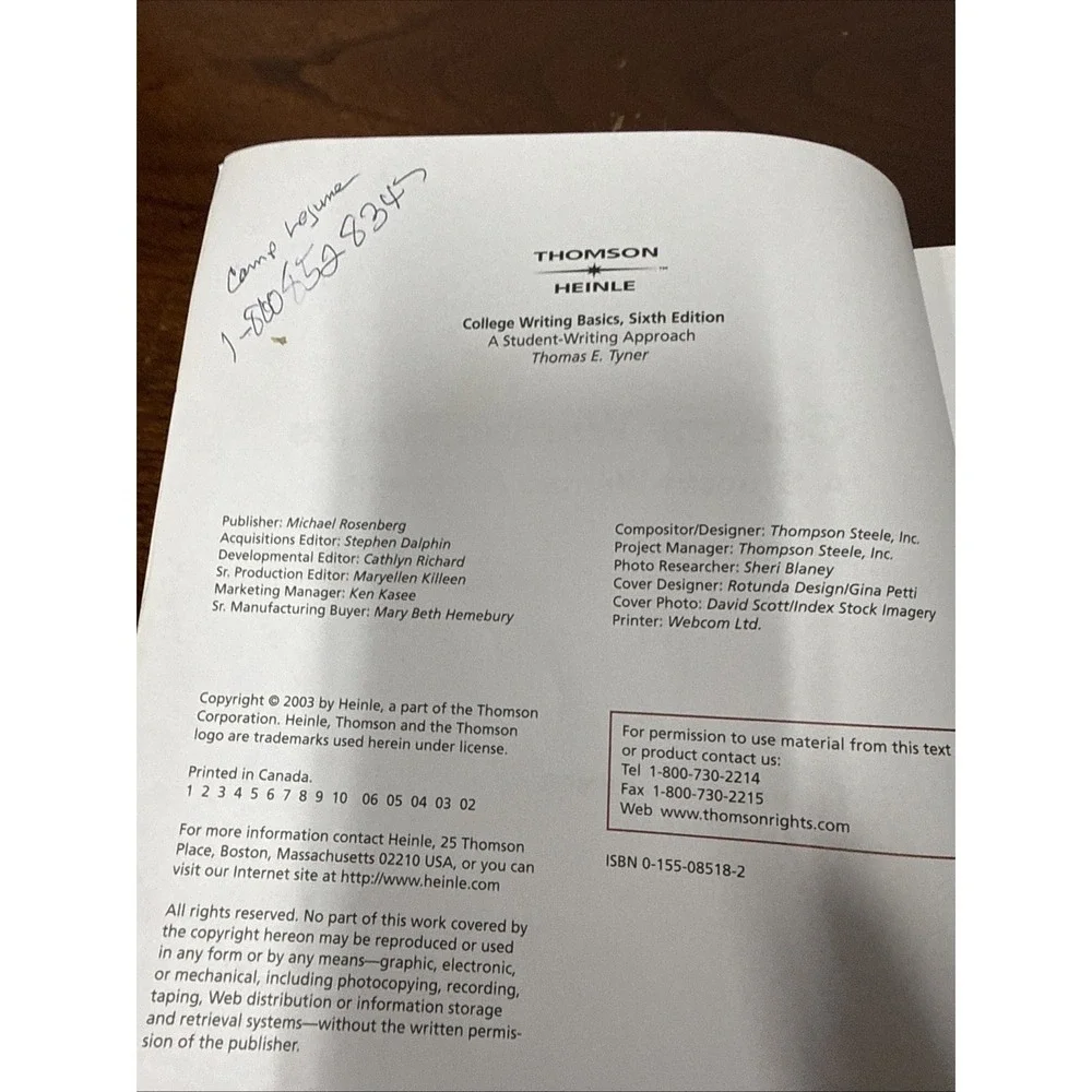 COLLEGE WRITING BASICS: A STUDENT-WRITING APPROACH By Thomas E. Tyner